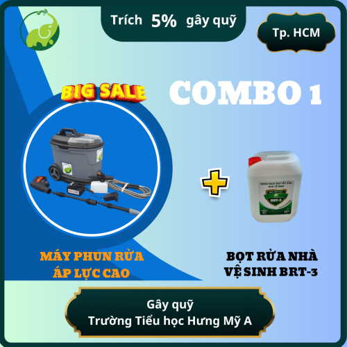 Combo 1: Máy Phun Rửa & Bọt Rửa Nhà Vệ Sinh BRT-3