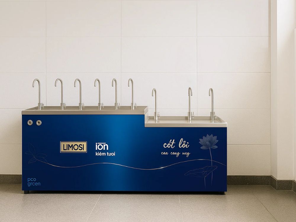 1. Giới thiệu máy lọc nước ion kiềm LIMOSI 120L – 8 vòi nguội