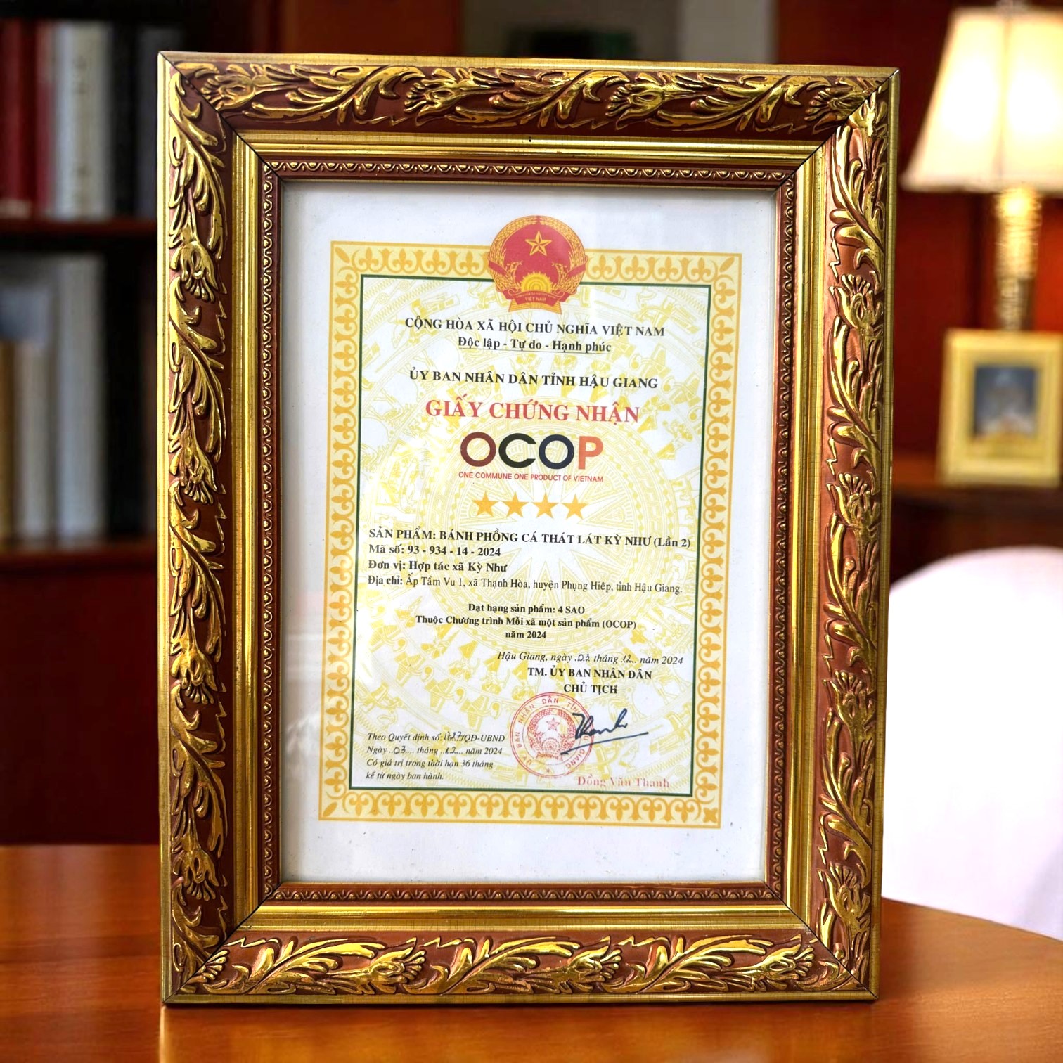 Chứng nhận Sản phẩm OCOP 4 sao