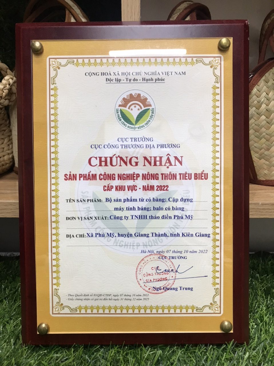 Giấy chứng nhận sản phẩm