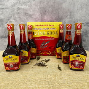 Nước Mắm Truyền Thống Cốt Nhĩ Huỳnh Khoa 43 đạm - Chai 200 ml - Hộp 6 Chai